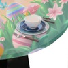 cfpolar Round Fitted Tablecloth, Easter Eggs Cute Bunny Elastic Edge
