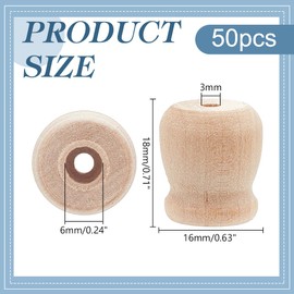 PH PandaHall 50pcs Wood Candle Holders, Unfinished Wooden Candle Cups Candlesticks Holders Wood Bean Pot Candle Cups Wood Dowel Caps for Scroll Invitations Fireplace Decor, Diameter: 6mm