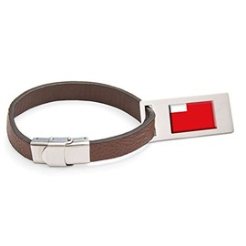 Select Gifts Abu Dhabi Flag Leather Luggage Tag Steel Engraved Text