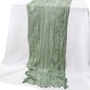 LVEFIT Sage Green Cheesecloth Table Runner 13.3ft Long Gauze Table