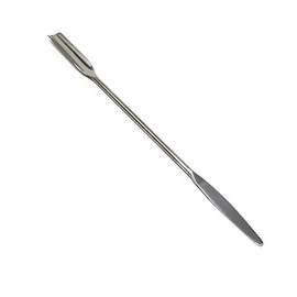 A2Z-AS09 Stainless Steel Double Ended Wax Mixing Modeling Carver Restorative Makeup Spatula, Semi Circle Scoop Spoon & Tapered Arrow End, 9" Length