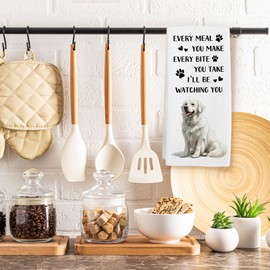 FSTCSV Great Pyrenees Gifts Dog Kitchen Towels, Gifts for Great Pyrenees Lovers Women Hand Towel, Every Meal You Make Funny Decorative Tea Dish Towels for Kitchens, Dog Kitchen Decor, 16x24in