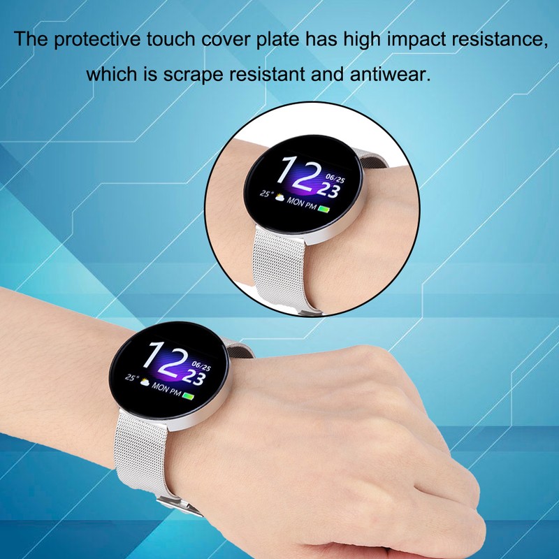 Smart Bracelet Wristband Waterproof Fitness Sleep Heart Rate Recorder (Silver