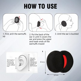 Celiodd 3 Pairs of Ear Muffs, Ear Warmers, Women's Ear Warmers, Strapless Ear Warmers, Windproof Warm Earmuffs for Winter, Frost Protection, Earmuffs (Black, Navy, Khaki), black