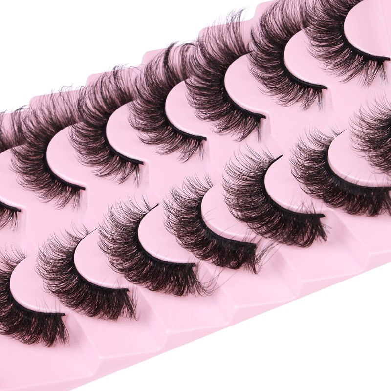 False Eyelashes Mink Lashes Fluffy Wispy Cat Eye Lashes Strip