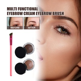 Gel para Cejas, Cepillo Biselado Impermeable, Ingredientes Seguros, Crema de Maquillaje para Cejas, Agradable para la Piel para Uso Diario (Marron oscuro)
