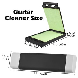 Guitar Polish and Cleaner Kit Dual Head Derusting Brush Pen with Fretboard Cloth Tool in Brush String and Maintenance Care for Guitar, Bass and Ukulele, Used for Cleaning String and Fretboard