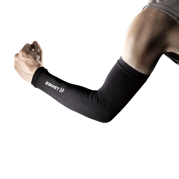 ZAMST Arm Compression Sleeves, For Sports, Running, Both Arms Included, black