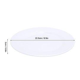 Melamine Dinner Plates, 4-Piece Set, 9 Inches, White, Lightweight Round Plate Set for Meals, Appetizers, Desserts, Salad, for Family Dinners, Camping, Banquets and Entertainment