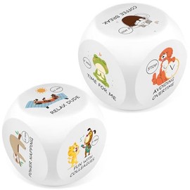 Ainiv 2 Pack Anti Stress Cube with 6 Funny Actions for Stress Relief, PU Foam Anti Stress Toy Gift for Office Colleagues Students Friends-Animal Pattern