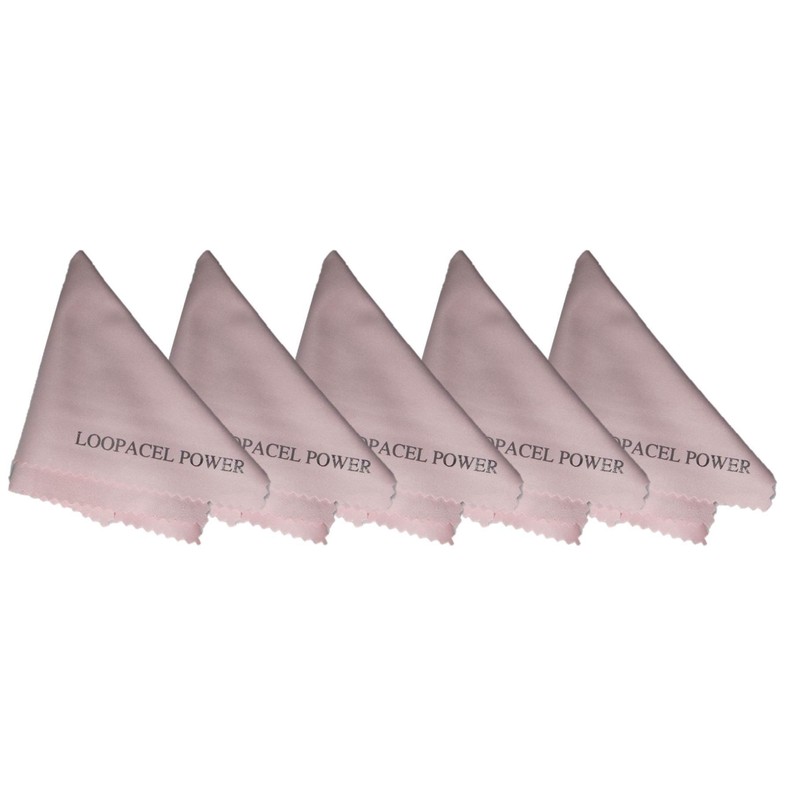 LOOPACELL 5 Pink Microfiber Cleaning Cloths, for Tablets, LCD TVs,