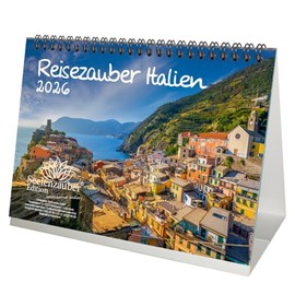 Travel Magic Italy DIN A5 Desk Calendar for 2026 Rome Holiday Beach Sea Mediterranean Italy Seelenzauber