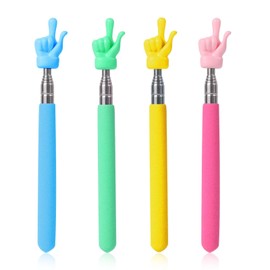 4pcs Teachers Pointer Sticks, Telescopic Teachers Pointer for Classroom Presentation Whiteboard Extendable Pointing Stick for Teachers Speakers (Pink, Yellow, Blue, Green)