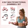 HTQ Adjustable Dumbbells, Pink Weights for Women at Home, Pink