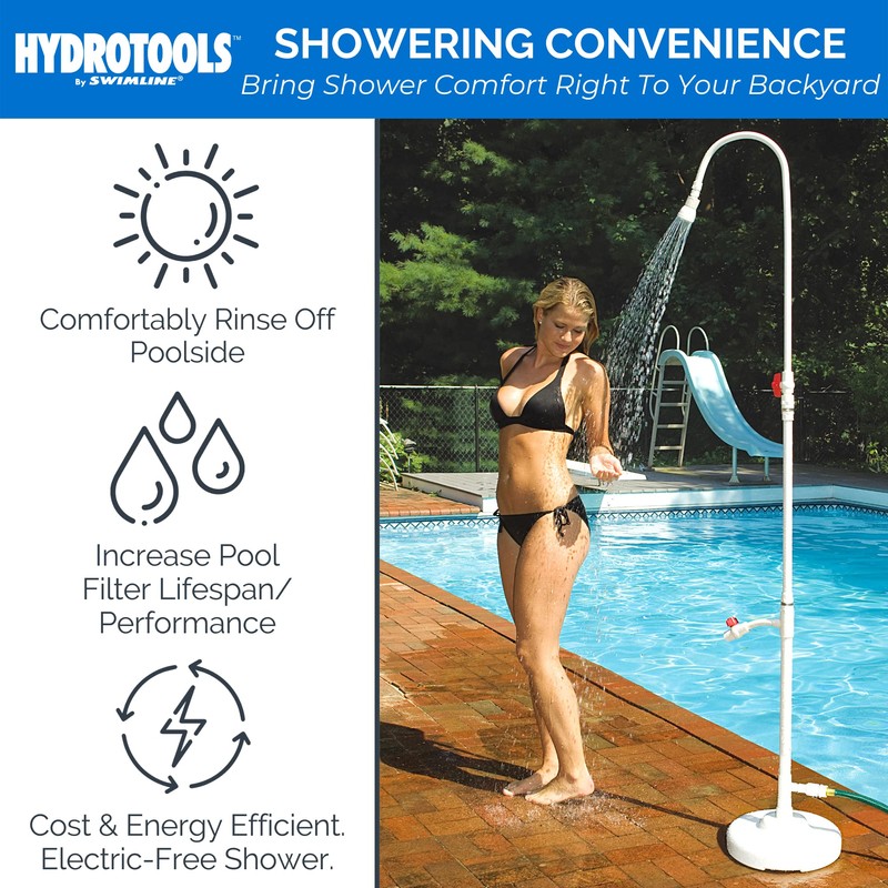 SWIMLINE HYDROTOOLS Tube Style 7 Foot Poolside Shower, Adjustable Head