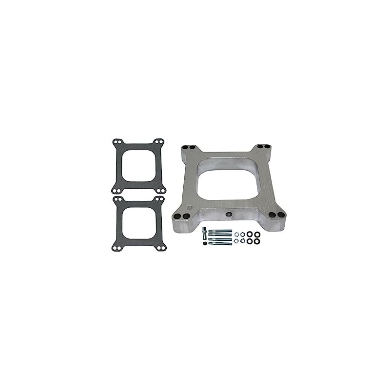 1" Open Square Aluminum Carburetor Spacer, Compatible with Edelbrock Holley