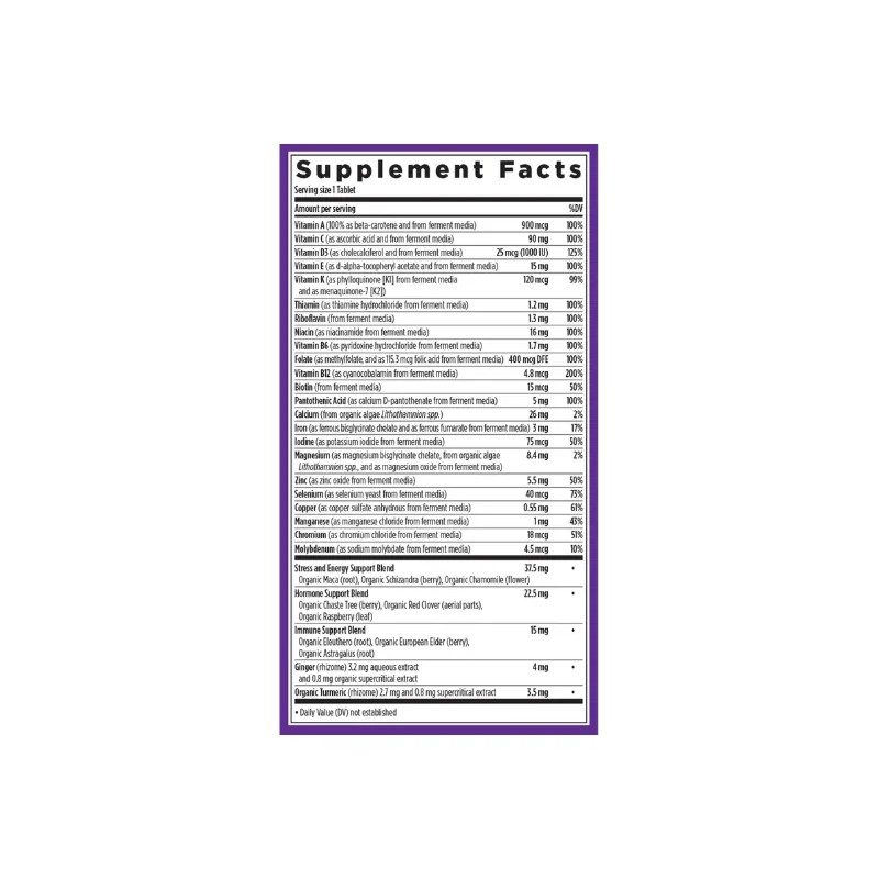 Multivitaminico Diario Para Mujer New Chapter 72 Tabletas Sabor Sin