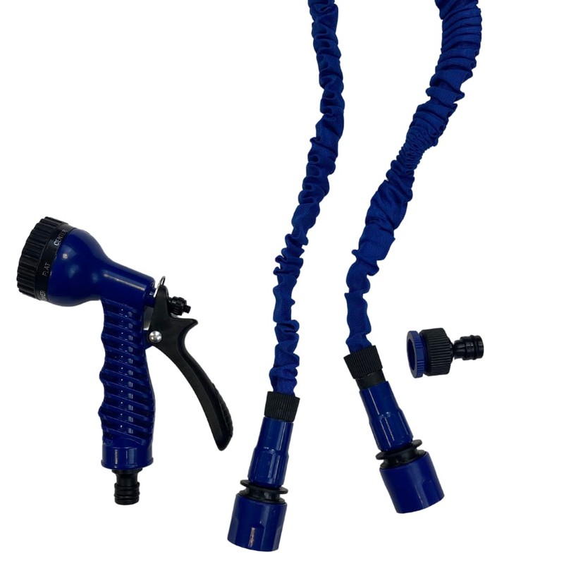 Riegolux 795229 Expandable Hose with Gun, Blue, 5-15 m