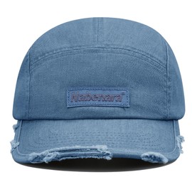 Clakllie Cotton 5 Panel Cap Flat Brim Baseball Cap Adjustable Snapback Hats Outdoor Camper Cap Unisex Distressed Baseball Cap UV Protection Trucker Cap, CDGE-5P11-Blue, Unit size