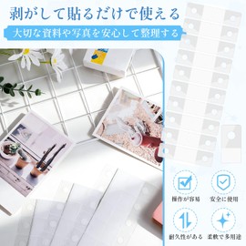 Filing Stickers, Pack of 100, Hook Seals, Clear, One-Touch Hanger, Hook Tape, Storage, Display, Hang Tab, Office, Home, Small Accessories, Easy Installation (100 Sheets)