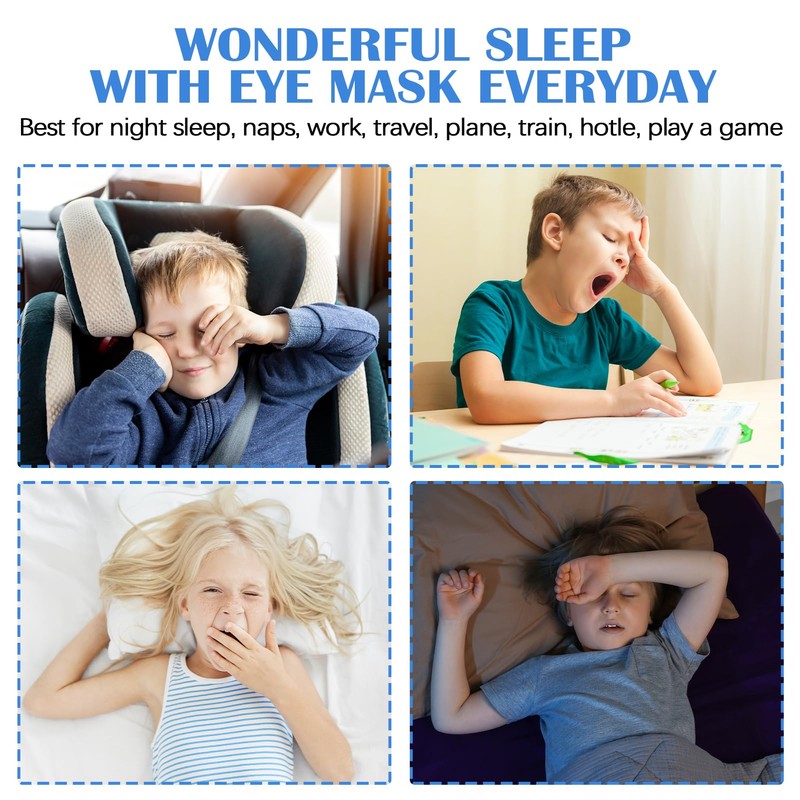 Kids Sleep Mask,Teens Cute Cartoon Sleep Mask for Boys Girls