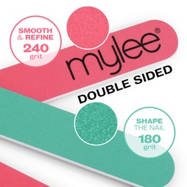 Mylee Double-Sided Nail Files (Pack of 3) – Professional Manicure Prep Tool to Shape and Repair, 180/240 Grit to File and Contour, Suitable for Acrylic, Natural Nails and Gel Polish Removal