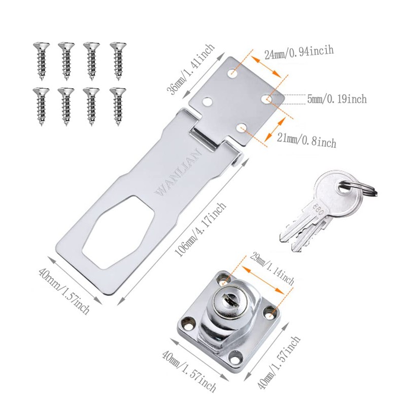 Keyed Hasp Locks Twist Knob Keyed Locking Hasp,Chrome Plated Hasp