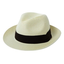 Comhats Summer Beach Straw Fedora Hats for Men Panama Mid Brim Trilby Dress Derby Sun UV Protection White X-Large XL