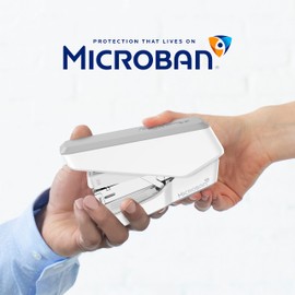 Fellowes LX860 EasyPress Half Strip One Touch Desk Stapler, 40 Sheet Capacity - White