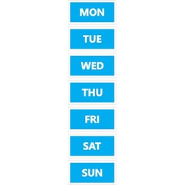 Days of The Week Magnets by DCM Solutions (Cyan)