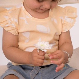 925 Sterling Silver 4.5" Teddy Bear & Simulated Pearl Bracelet for Baby Girls & Toddlers - Cute Small Bears Charm Bracelet for Little Girls - Fun & Safe Baby Bracelet