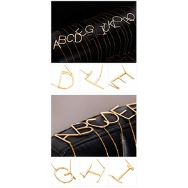 Memgift B Letter Necklace 316L Stainless Steel 18K Gold Plated Pendant Alphabet Initial Jewelry Birthday Gifts for Her