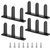 BOLWHAO 4 Pack Sliding Closet Door Floor Guide, Black ABS