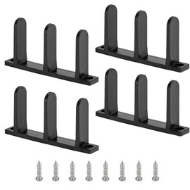 BOLWHAO 4 Pack Sliding Closet Door Floor Guide, Black ABS Sliding Door Bottom Guide Fit for 1-3/8" Thick Door, Closet Door Guides for Cabinet Floor with Screws