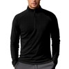 Quarter Zip Men Sports Pullover(Black,XL)