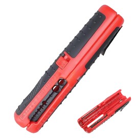 Multifunctional Cable Wire Stripper Cutter Pliers – Portable Hand Tool with Anti-Skid Handle and Strip Pen Clip (Red)