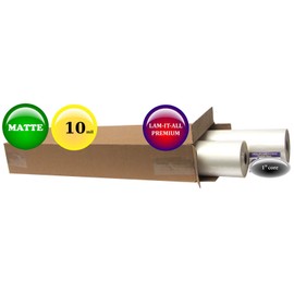 10.0 Mil Matte LAM-IT-ALL Standard Hot Lamination Roll Film 25-inch x 100-feet on 1-inch core (2 Rolls)