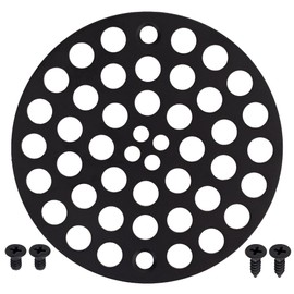 BlueStars 4” Metal Shower Strainer Drain Trim Set – Screw-in Cover for US Standard Sizes – Complete Kit with Machine & Self-Tapping Screws