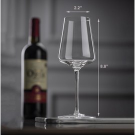 CnSneg Red Wine Glasses Set of 4, Crystal White Wine Glasses 13.5OZ/ 400ML, Hand Blown Wine Glass, Unique Wedding Gift