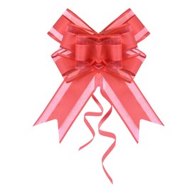 Lystaii 10 PCS Large Pull Bows Wrapping Ribbon Pull Bows Gift Bows for Birthday Presents Wedding Gift Baskets Presents Package Bow (Red)