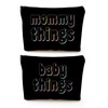Mommy and Baby Bag Set Canvas Pouch Set Black Keepsake