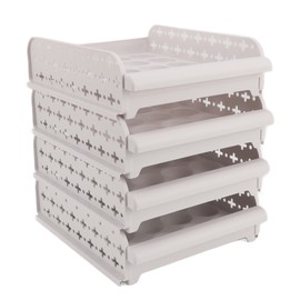 4PCS Egg Container for Refrigerator PP Stackable Shockproof Egg Drawer Organizer Storage Box for Household 4 Rows