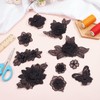 letsinstyle 12 PCS Black Mixed Style Lace Applique, Embroidery Patch