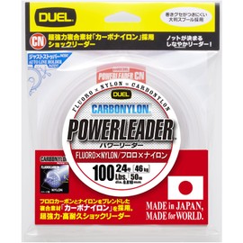 Duel H3335 Hardcore Carbon Nylon Line, 100 Lbs. HARDCORE POWERLEADER CN 50 m 100 Lbs. Clear