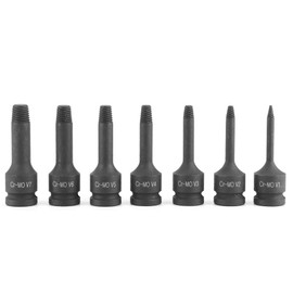 Screw Extractor Set, 7 Pieces, 1/2 Inch Square Head Screw Remover, Screws, Removal Tool, Damaged Screw Extractor Set, Left Extractor Screw & Nut Remover Set, 1-7 mm