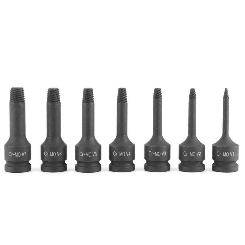 Screw Extractor Set, 7 Pieces, 1/2 Inch Square Head Screw