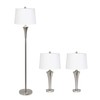 Elegant Designs LC1020-BSN 3 Pack Lamp Set, Brushed Nickel