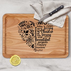Mum Heart Chopping Board Mothers Day Gift from Son Daughter Mom Kitchen Accessories Cheese Board