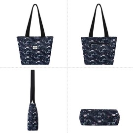 HAWEE Fashion Women's Shoulder Bag with Zip Casual Women Handbag Shoulder Bag Large Shopping Bag Waterproof Handbag for Travel Work School Daily Life Beach, Twilight Forest, Fashion