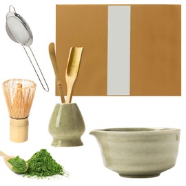 6 Pcs Matcha Tea Set: PRITOK Bamboo Matcha Whisk Set, Elegant Matcha Tea Set with Whisk and Bowl, Matcha Spoon, Whisk Holder, Ceramic Matcha Kit, Japanese Matcha Tea Set for Matcha Tea Ceremony